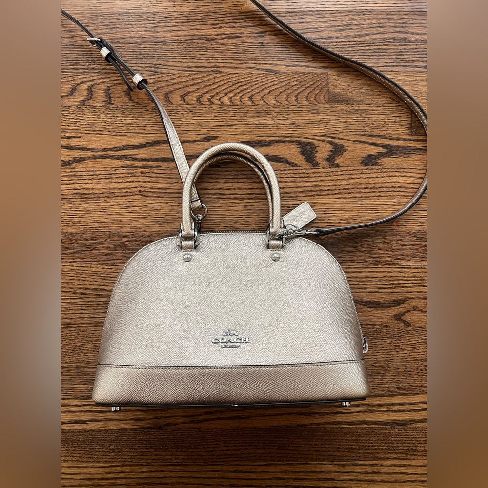 Coach Sierra mini satchel gold/platinum/champagne color.
